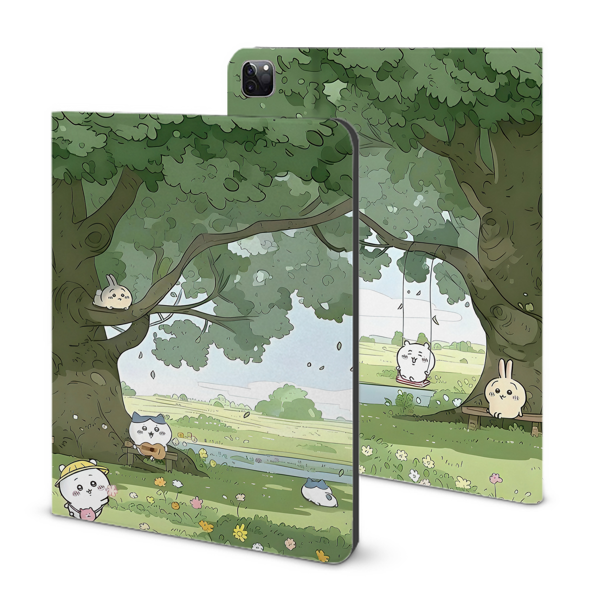 （画像用） ちいかわ Chii-kawa IPad ケース ブック型 PUレザー TPU 耐衝撃 軽量 薄型 ペン収納なし 全面保護 IPad 各モデル対応